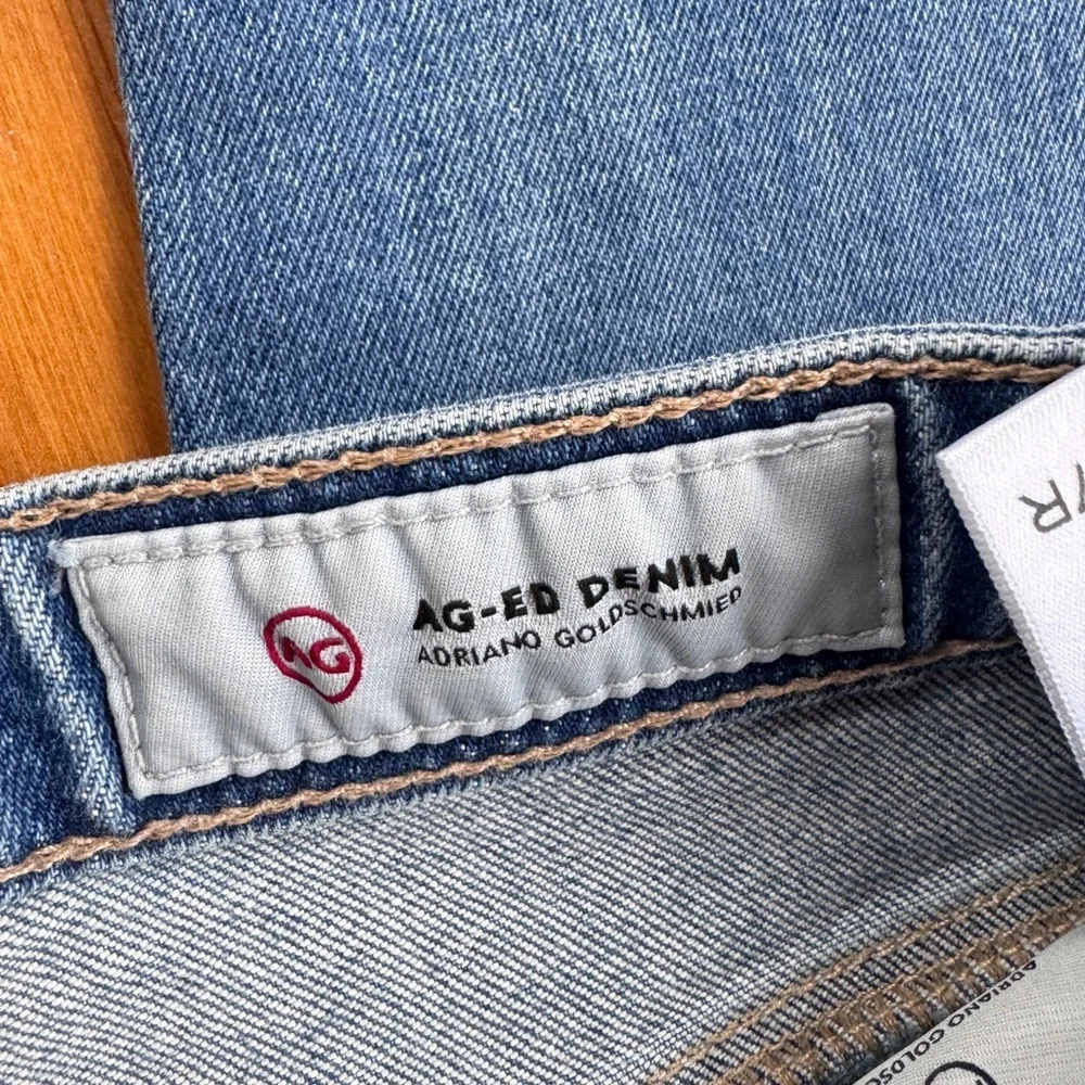 AG Adriano Goldschmied the Isabelle high rise straight cropped jeans size 27r - Picture 11 of 14